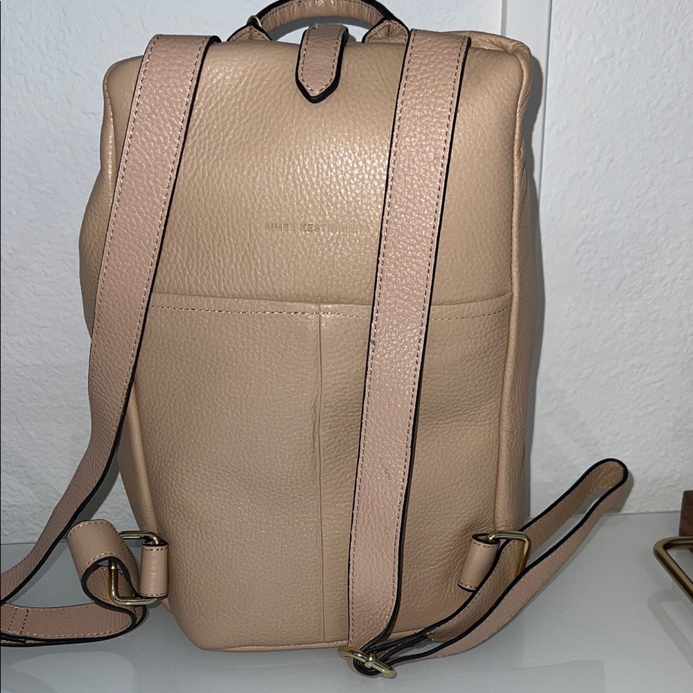 Aimee Kestenberg Beige Leather Backpack - Picture 2 of 4